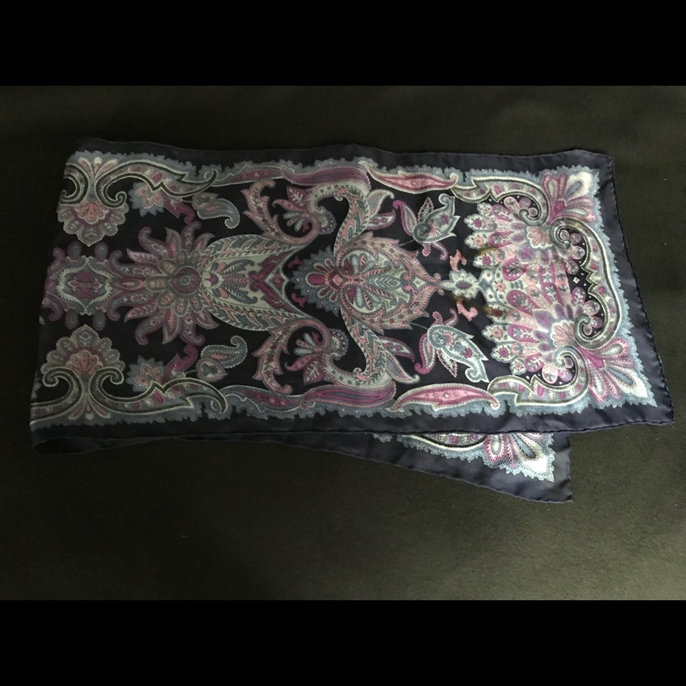 Navy background pattern Silk Scarf
